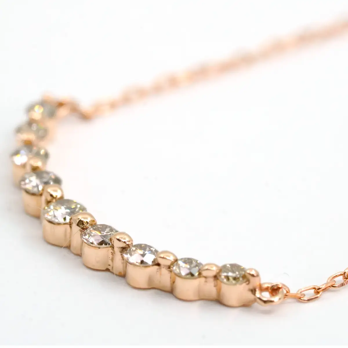 0.2ｃｔ 10金 ラインネックレス ピンクゴールド 管理番号RTJ-037 246-008-b