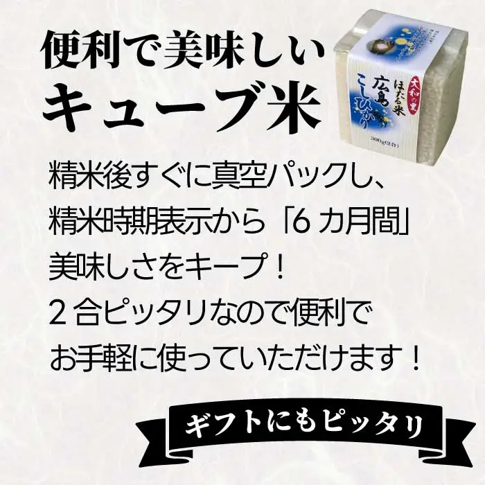 キューブほたる米「大和の里」こしひかり 300g×6個 精米 白米 米 こめ プレゼント 手軽 真空パック 066017