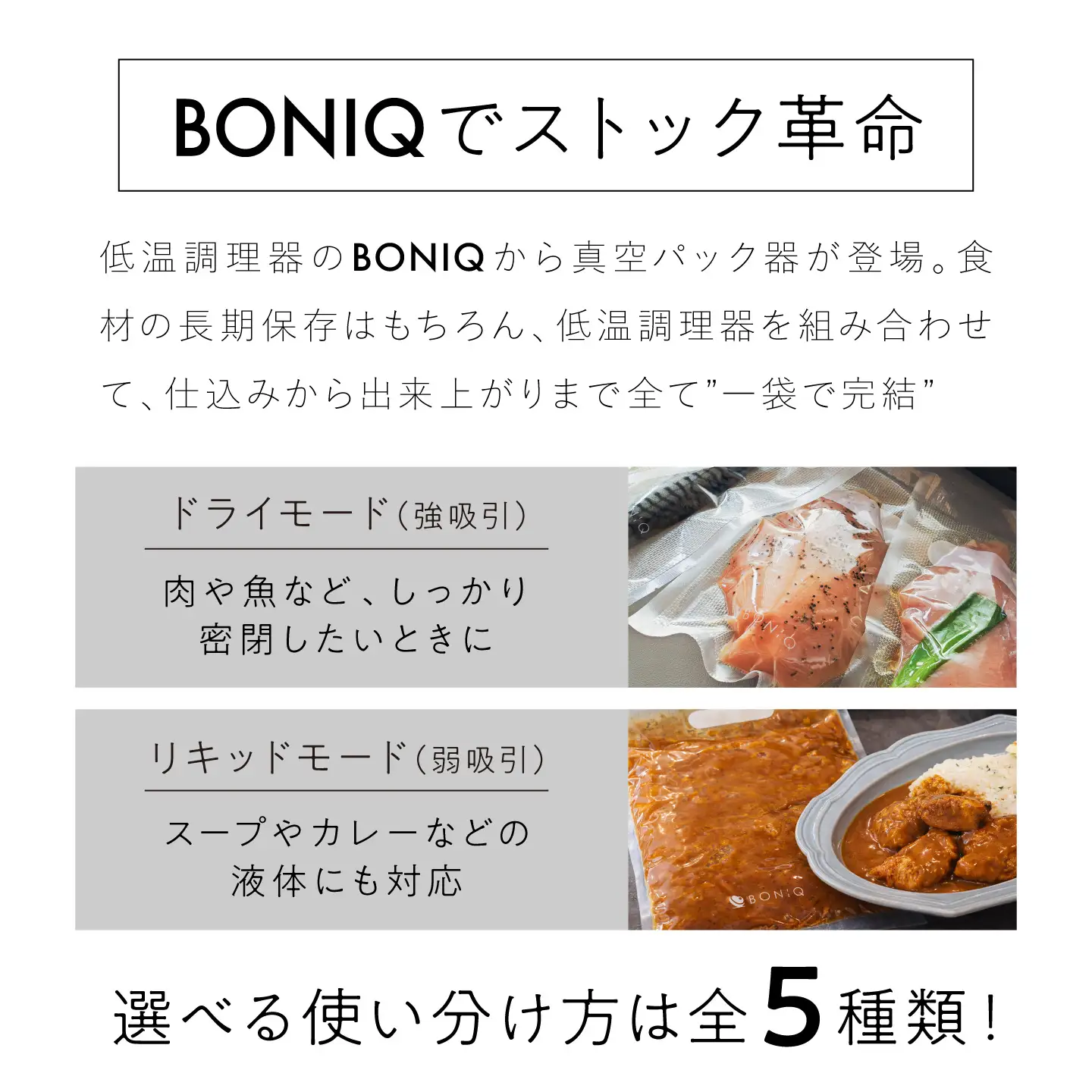 BONIQ 3.0 Save Your Food Set ブラック 7L（真空低温調理スターターセット）[ASCL014]
