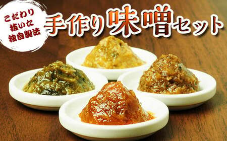 味噌本舗の手作り味噌セット(130g×5) 手作りキット 油味噌 ふきのとう味噌 えごま味噌 ねぎ味噌 みそ味噌 セット 調味料 発酵食品 食品 F4D-1424