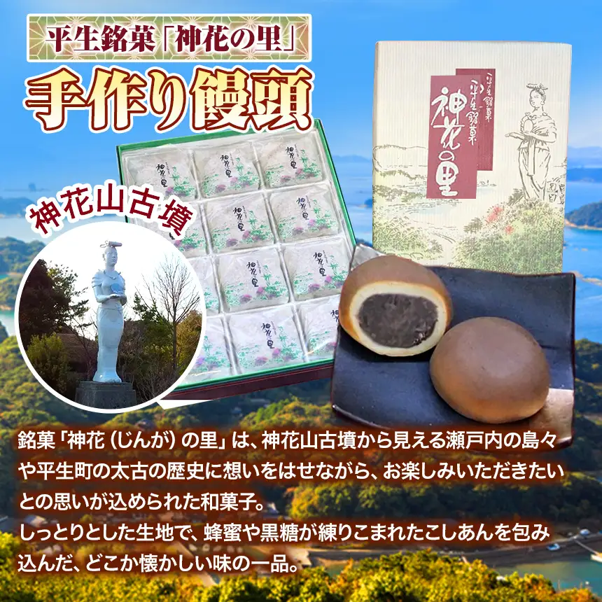 【 平生銘菓 】こしあん 饅頭 12個 神花の里