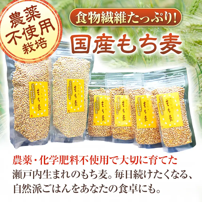 国産もち麦300g2袋 ＆ 100g4袋