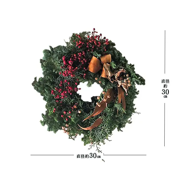 クリスマスリース リース クリスマス 直径約30cm インテリア ドライフラワー 雑貨 プレゼント ギフト 贈り物 お部屋 玄関飾り 日進市 愛知県