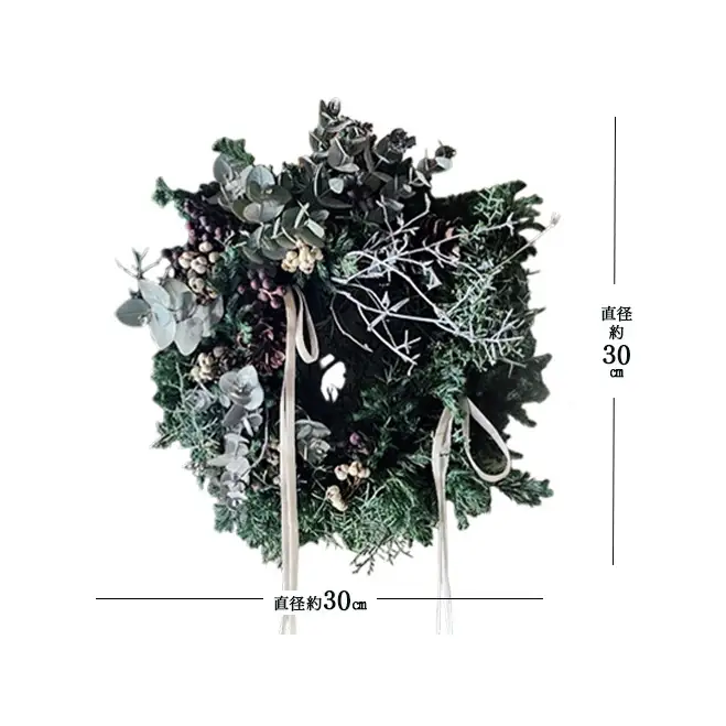 クリスマスリース（forest）リース クリスマス 直径約30cm インテリア ドライフラワー 雑貨 プレゼント ギフト 贈り物 お部屋 玄関飾り 日進市 愛知県