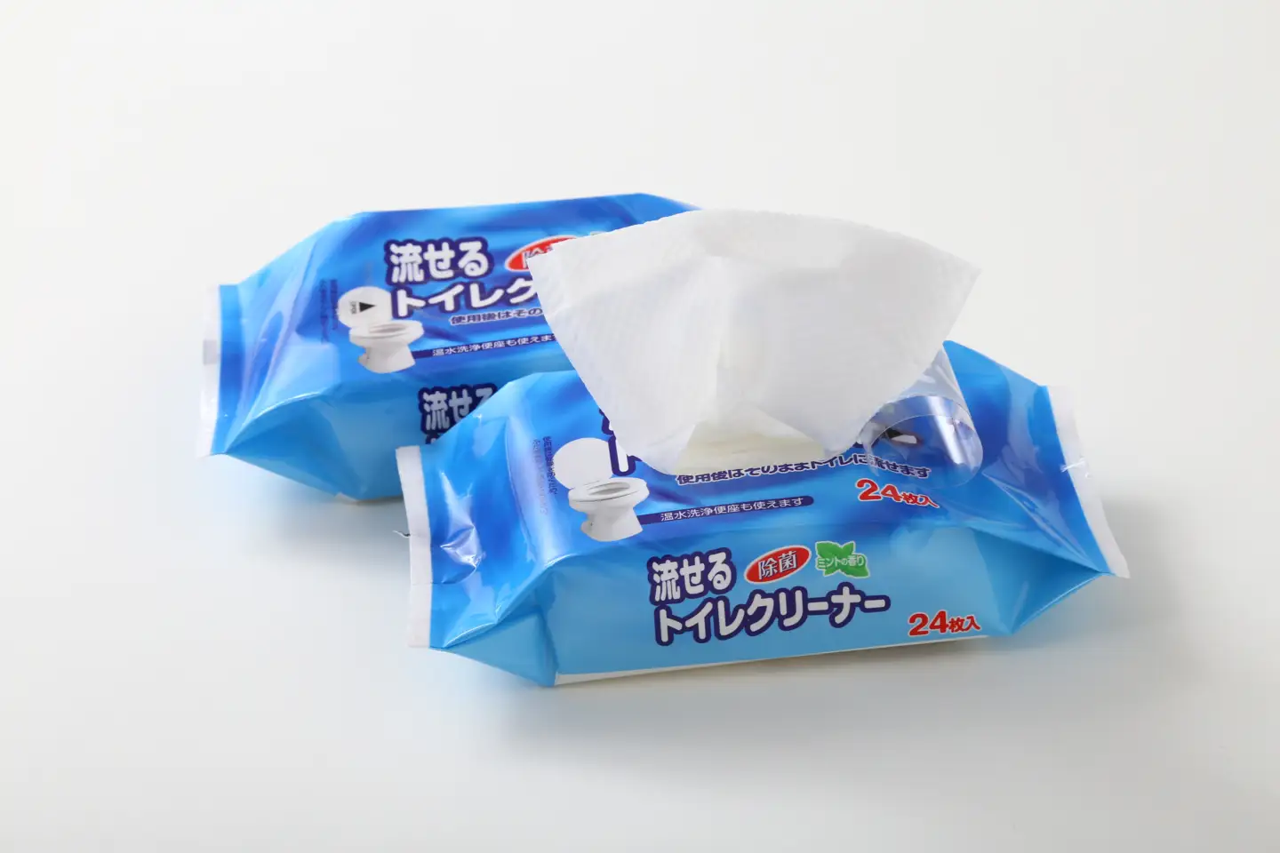 トイレクリーナー 流せる 24枚 2個パック×36入 1箱 計72個 ミントの香り 消臭 除菌 携帯 便利 便器 タンク 拭き掃除 毎日 トイレ掃除 日用品 生活用品 防災 備蓄 富士市 [sf088-009]