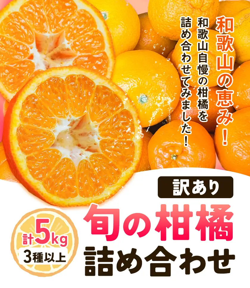 訳あり 旬の柑橘 詰め合わせ 3種以上 サイズ混合 5kg エイワ商店