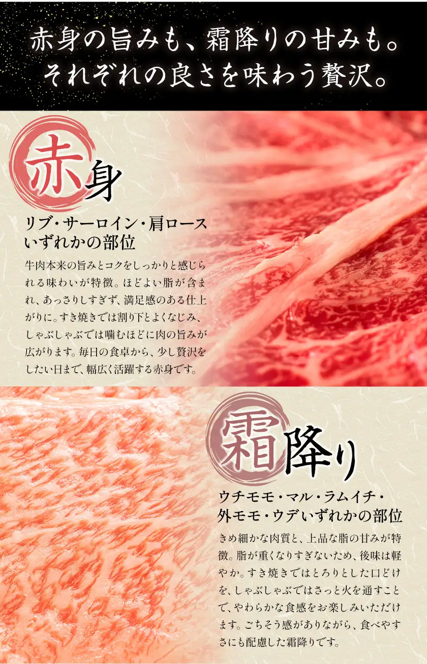 【6ヶ月定期便】岡山県産牛 スライス 交雑牛 赤身 霜降り 食べ比べセット 1kg×6回《お申し込み月の翌月から出荷開始》 岡山県 浅口市 肉 送料無料