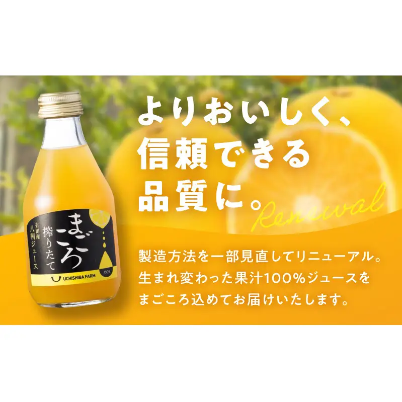 【まごころ搾りたて】八朔ジュース100％ 180ml×6本_ZE6426