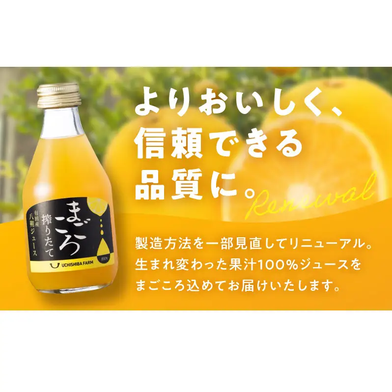 【まごころ搾りたて】八朔ジュース　100％ 180ml×12本_ZE6427