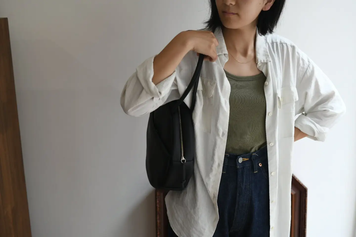 【horii.】 ラウンドバッグ "ソフト アドレ" ブラック Soft Adore（66-22）PAGOT 本革 レザーバッグ レディースバッグ ショルダー ポシェット 受注生産