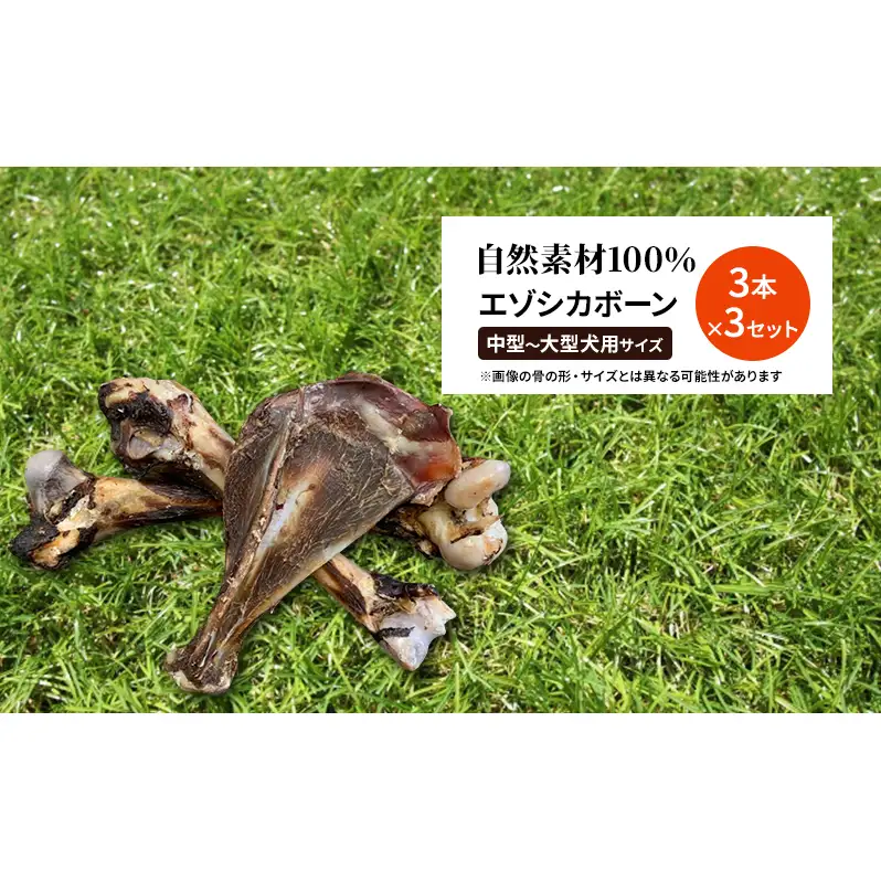 犬 おやつ 北海道 エゾシカボーン セット(9本)※中型～大型犬向き 国産 ジビエ 犬のおやつ 犬用おやつ ペットのおやつ ペット 骨 おもちゃ 鹿骨 鹿 エゾシカ 口臭 口臭ケア しつけ ドッグフード ペットフード ペット用品 餌