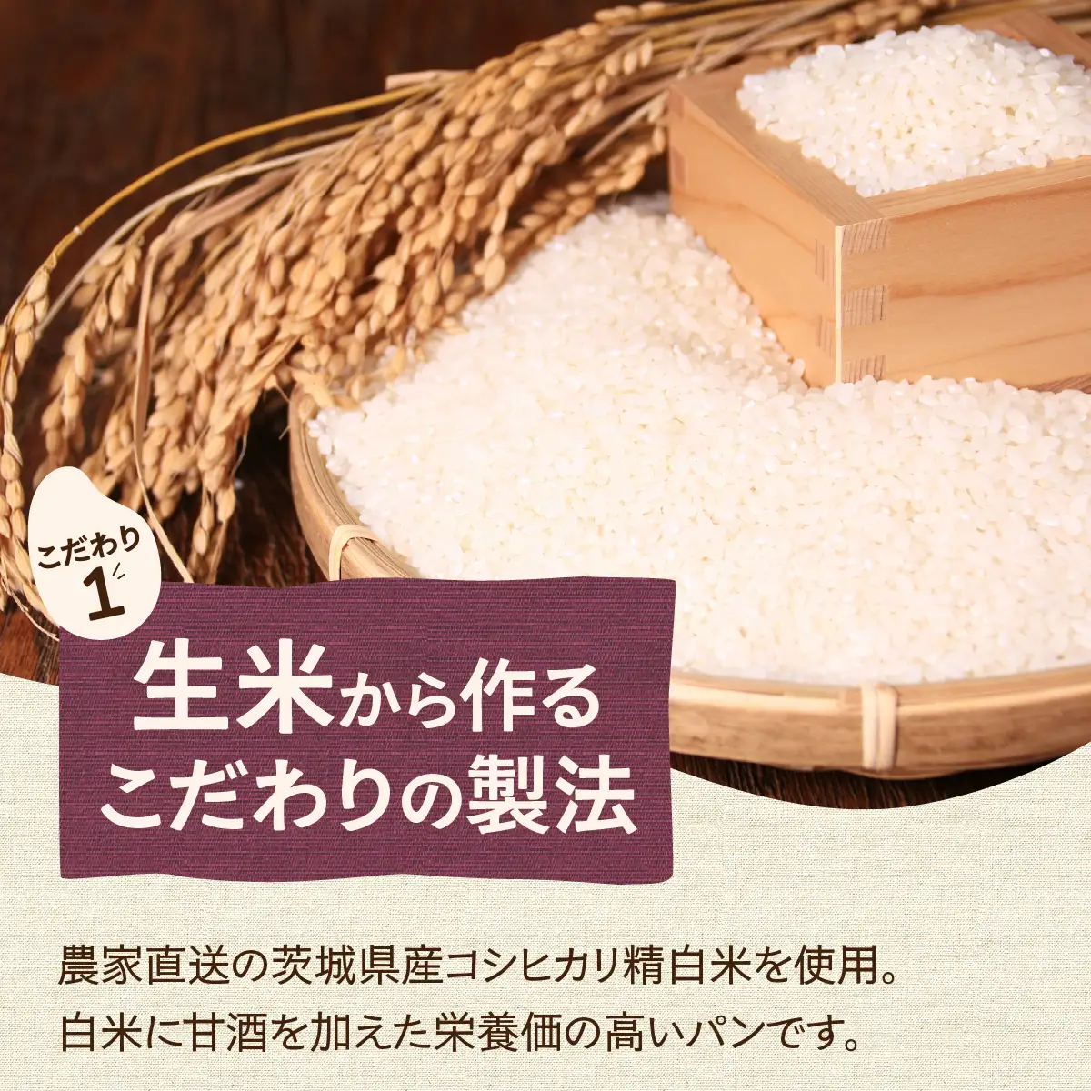 冷凍生米食ぱん 茨城県産こしひかり100% プレーン＆竹炭2本 | パン 食パン グルテンフリー