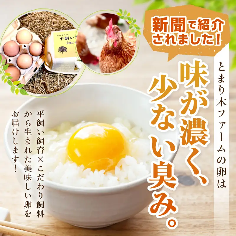 とまり木ファームの平飼い卵（6個入×3パック）【124D-001】