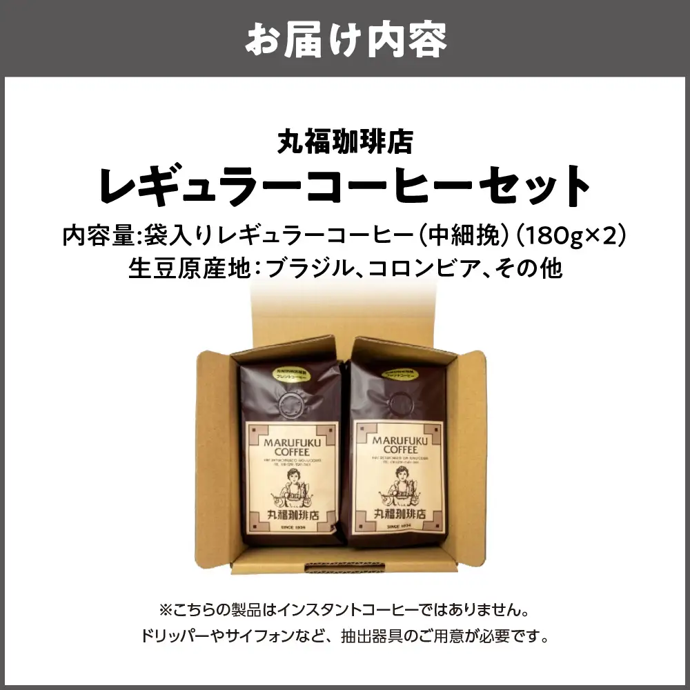 【商店街逸品】丸福珈琲店 レギュラーコーヒーセット_OS421-0001