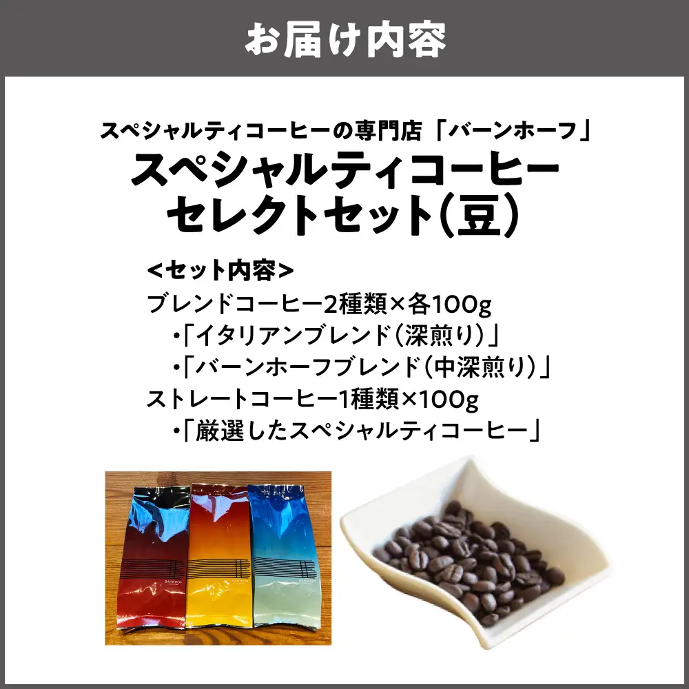 【商店街逸品】スペシャルティコーヒーセレクトセット（豆）_OS431-0001-02
