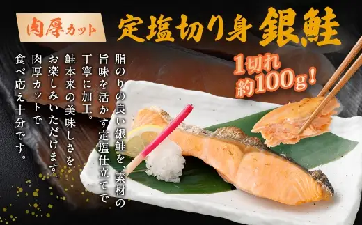 銀鮭 定塩切り身 約3.4kg （ 約100g × 34切れ ） 脂 肉厚 朝食 海鮮 魚類 魚 魚介 魚介類 鮭 さけ サケ 冷凍 切身 弁当 夕食