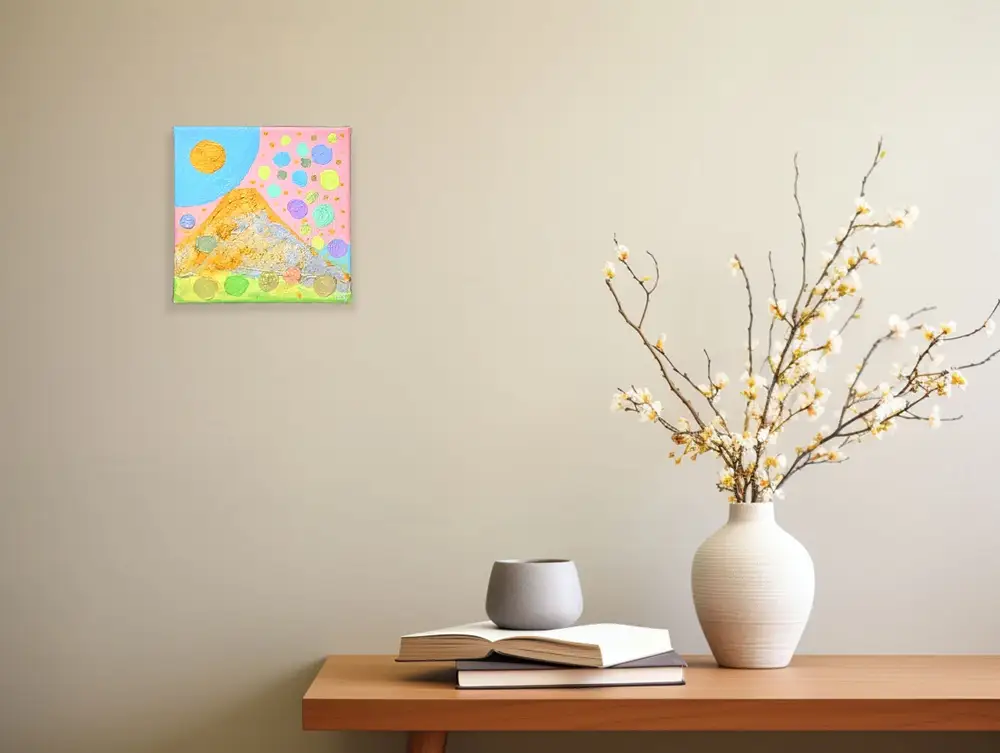 絵画 富士山溶岩パワーアート「富士彩響1調和の光」 絵画