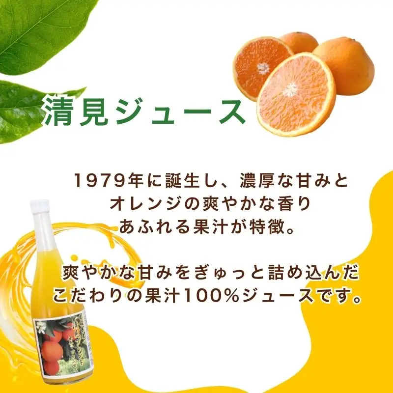 清見ブレンドジュース ストレート 720ml × 4本 中山農園 みかん 蜜柑 果実ミックスジュース 清見 プリンセス 甘平 果物 みかんジュース ストレートジュース オレンジジュース 100％ フルーツ ストレート  柑橘 果汁 無添加 農家直送 産地直送 数量限定 国産 愛媛 愛南 なくなり次第終了