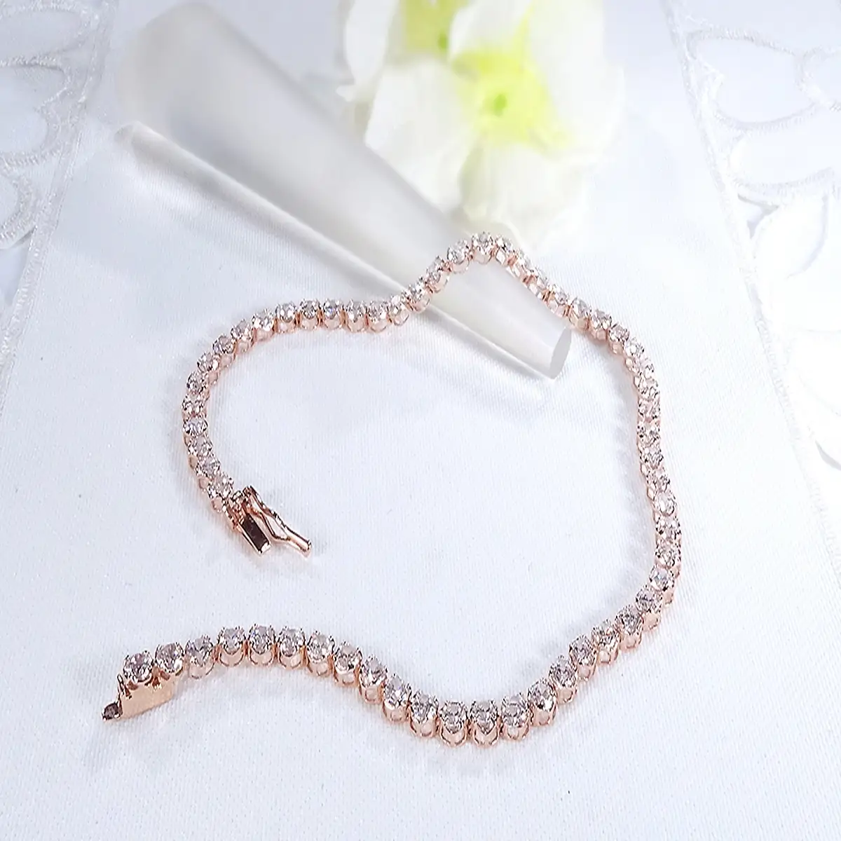 K18PG【3.0ct】ダイヤモンド テニス ブレスレット CSBL00018-18P SWAV090-b