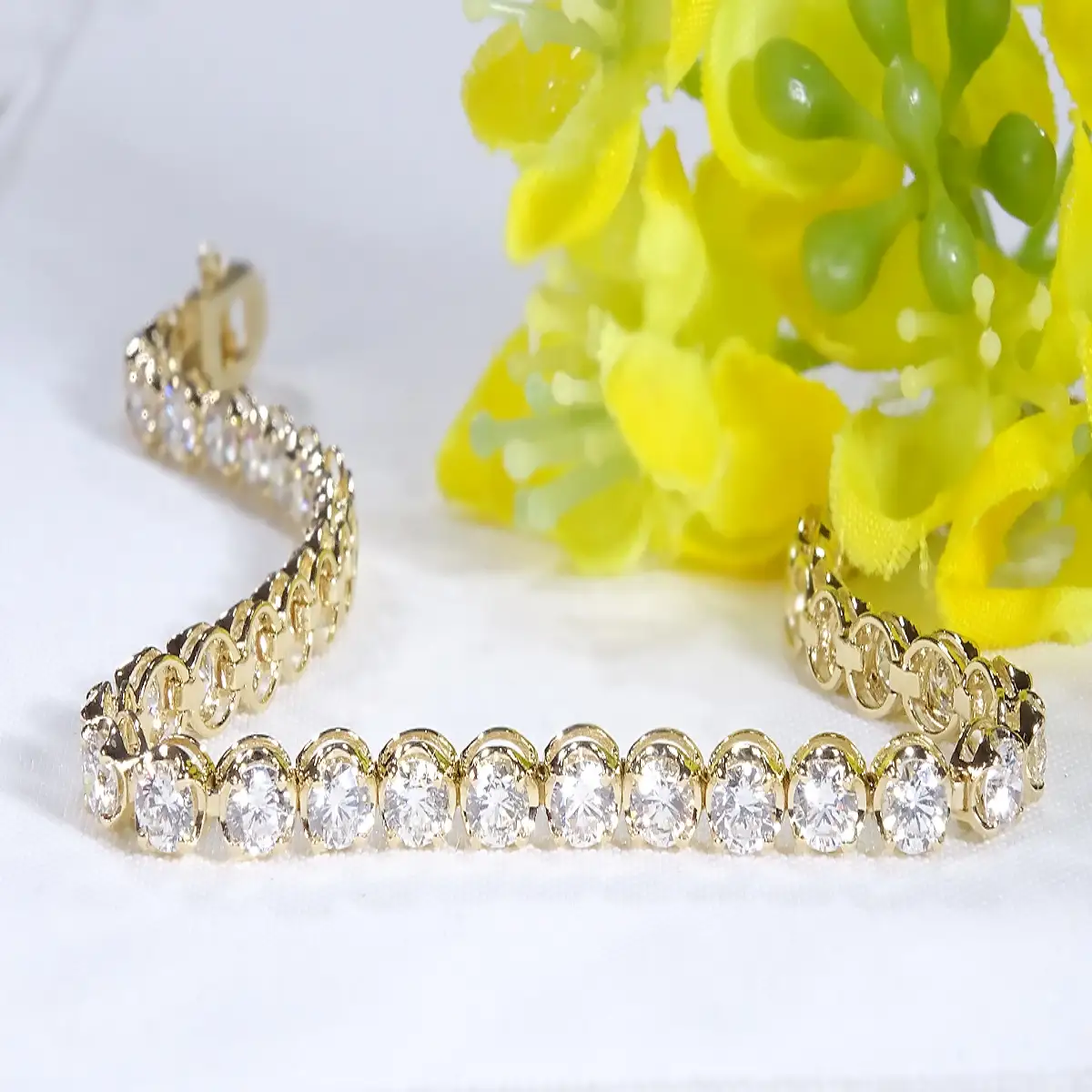 K18YG【5.0ct】ダイヤモンド テニス ブレスレット CSBL00036-18Y SWAV091-a