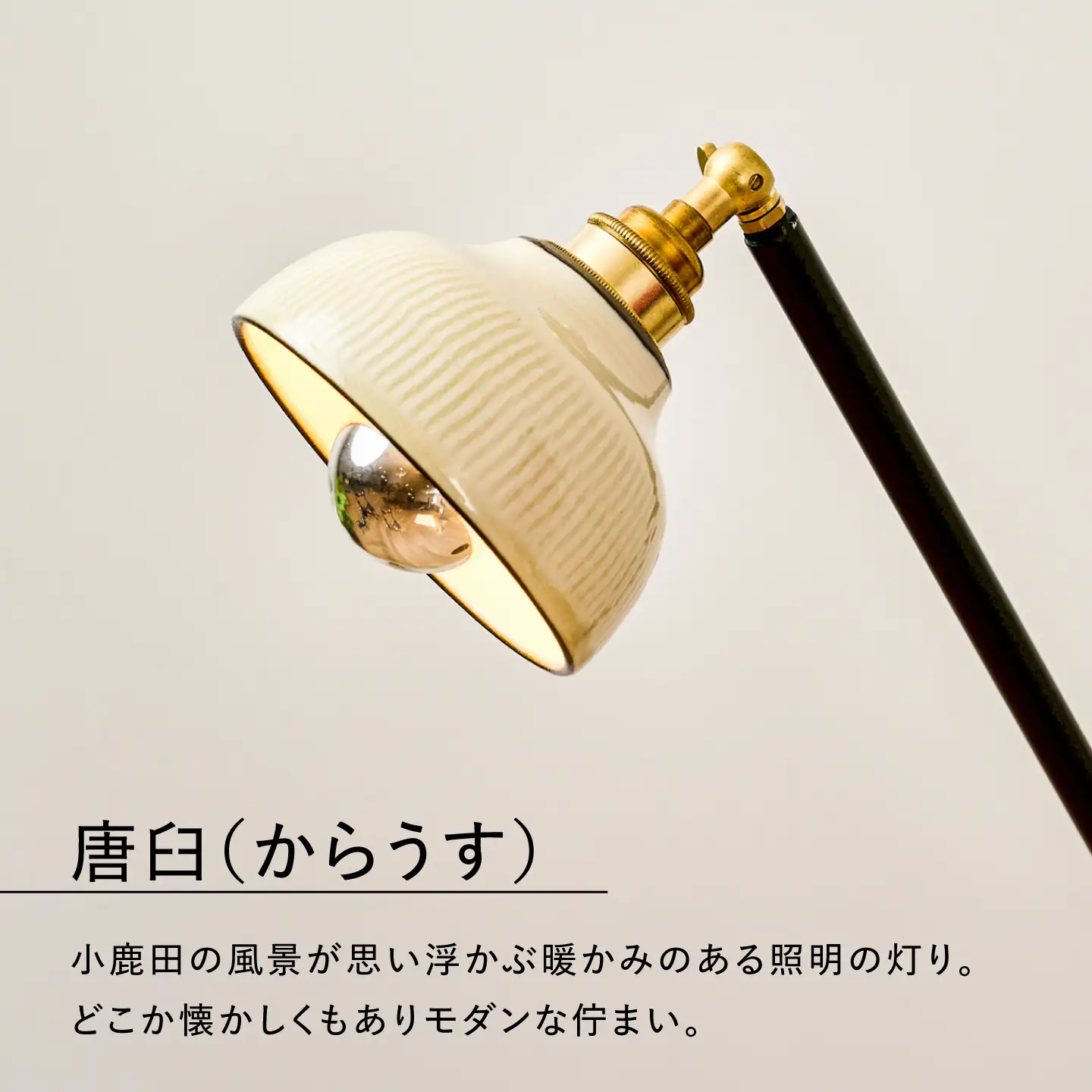 【アイアンスタンダードモデル】唐臼スタンドライト「karausu」 デスクライト スタンダード　小鹿田焼 ライト　日田市 / eranoiwa[ARDL013]