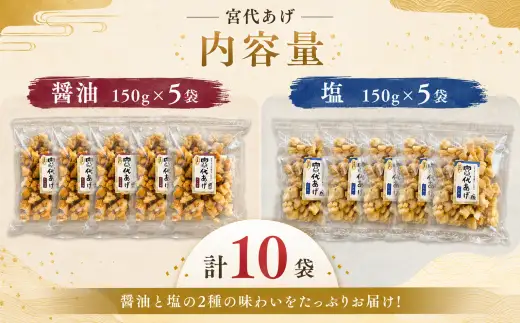 揚げ餅 宮代あげ セット 醤油＆塩 10袋