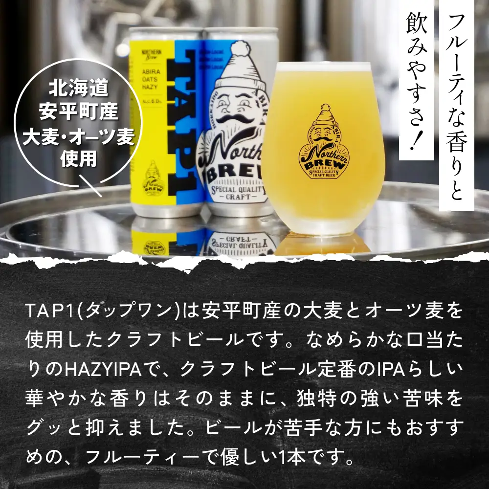 クラフトビール NORTHERN BREW ＜ TAP1(ABIRA OATS HAZY) ＞ 12本 250ml 北海道 安平町 ビール 地ビール 缶ビール 人気 定番 ギフト
