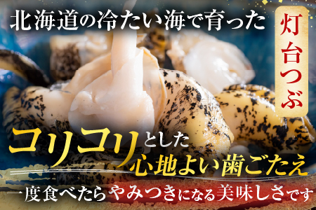 【北海道根室産】生食用灯台つぶ(ボイル済み)250g×4P(計1kg) A-14133