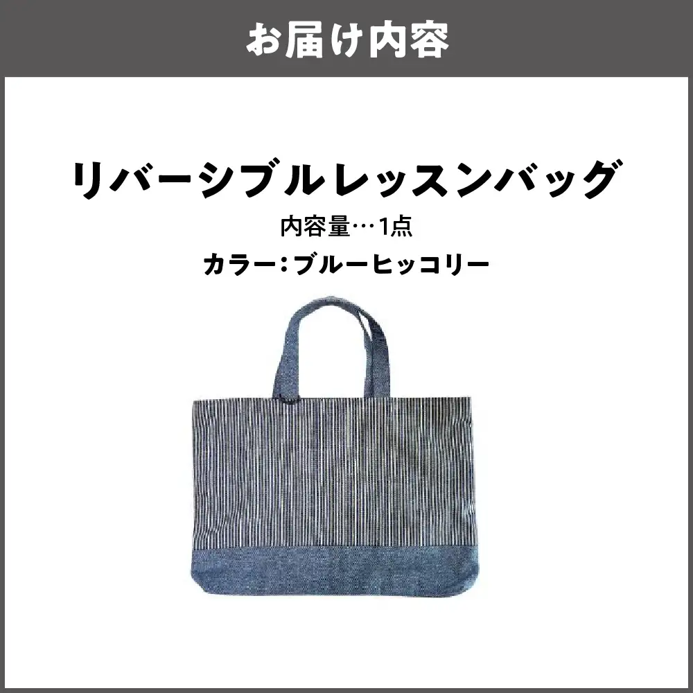 リバーシブル レッスンバッグ 通学 通園 ブルーヒッコリー_OS177-0004-01
