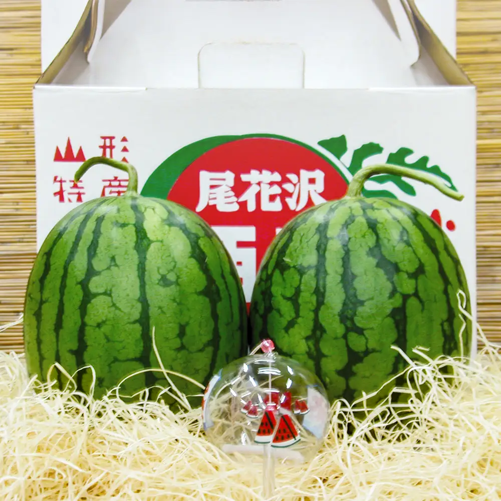 尾花沢産 小玉スイカ 約2kg×2玉 mm-sukxx2