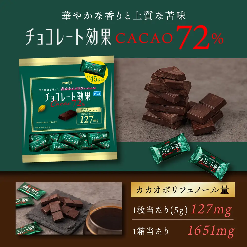 【全3回定期便】【毎月お届け】チョコレート効果カカオ72％大袋 6袋 チョコレート ビターチョコ 高カカオ 明治 大容量 大阪府高槻市/株式会社 丸正高木商店[AOAA078]