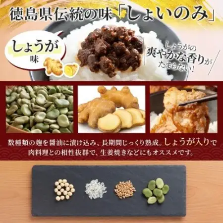 しょいのみ うま実 しょうが味 55g×4箱 醤油の実 調味料 おかず 発酵食品 徳島県 東みよし町【1740193】