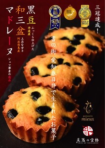黒豆和三盆マドレーヌ 12コ入 【2022モンドセレクション金賞受賞・国際味覚審査機構最高3つ星・2022ジャパンフードセレクショングランプリ受賞】 | スイーツ 焼き菓子 洋菓子 黒豆 和三盆 春日井市 マドレーヌ