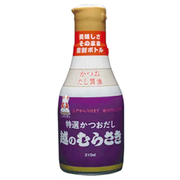 Q6-01特選かつおだし醤油　越のむらさき密封ボトル 210ml×4本