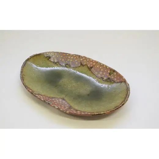 釉彩オーバル皿 和食器 お皿 長皿 陶芸品《受注制作》皿 中皿 楕円皿 長皿 パスタ皿 カレー皿 食器 手作り おすすめ おしゃれ モダン 陶芸 陶器 陶芸作家