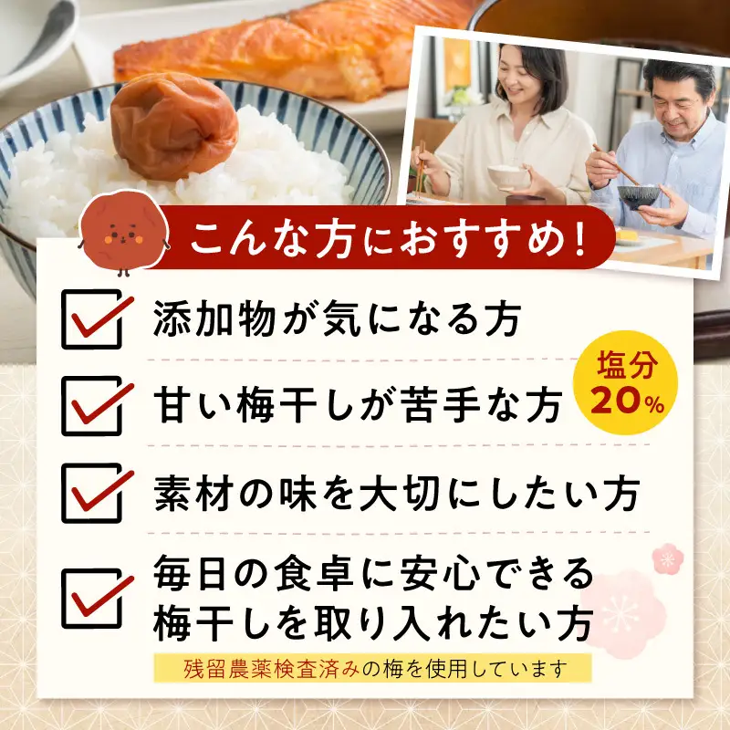 梅干し 訳あり昔ながらの塩だけ梅干し 塩分20% 約1kg_KS1002