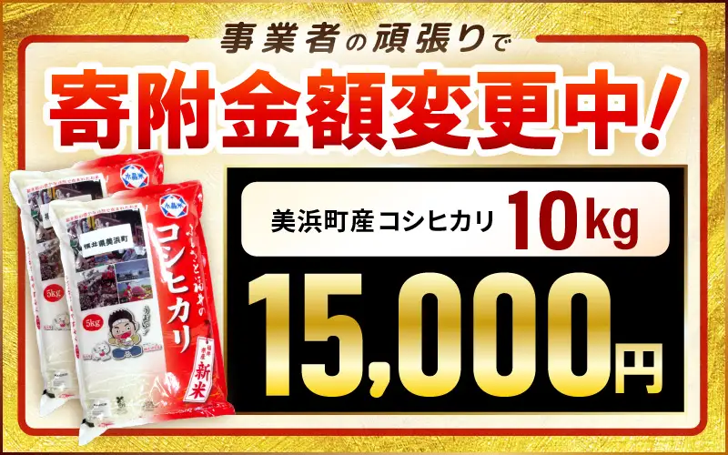 【先行予約】【令和7年産】米 コシヒカリ 計10kg （5kg × 2袋）精米 福井県美浜町産 【2026年9月下旬発送予定】 [m60-b004_09]