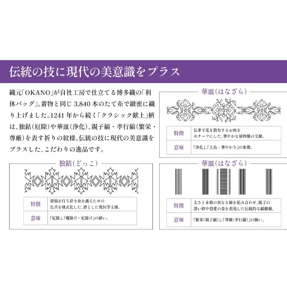 博多織ネクタイ「衿結」献上博多シリーズ クラシック献上（濃紺に錆鼠）【OKANO 博多きもの制作所】