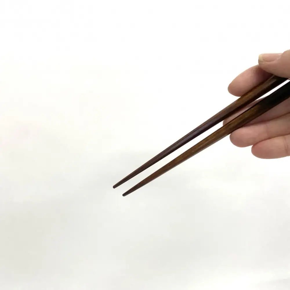 【23.5ｃｍ】黒柿 八角箸 大 漆塗り