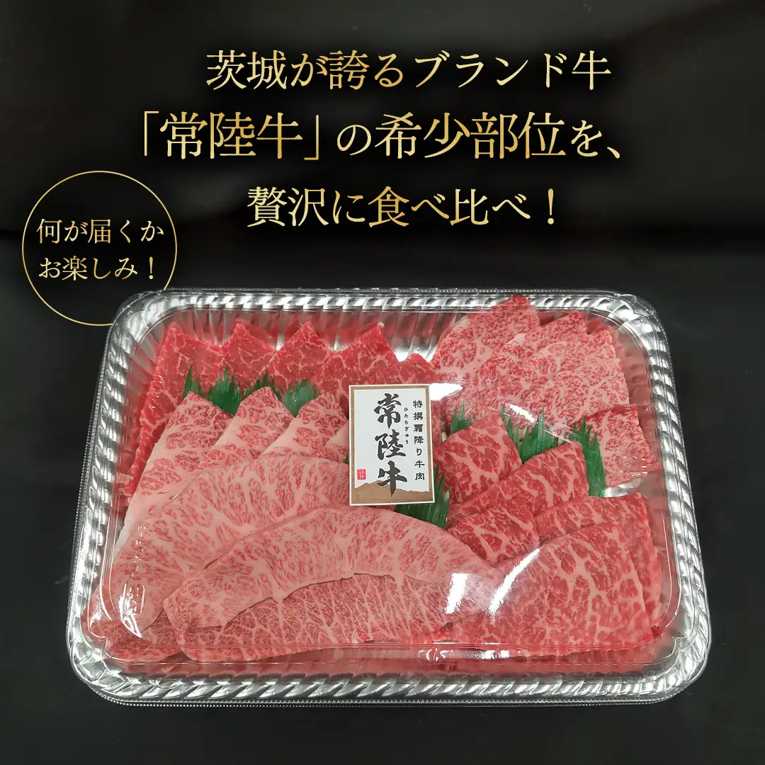 【常陸牛】極上 焼肉 5種 食べ比べ セット 800g ( 400g × 2パック ) 茨城県共通返礼品 希少部位 霜降り 赤身 黒毛和牛 焼肉 食べ比べ 藤井商店 [CD108sa]