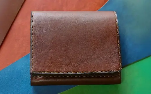 【neoclassic】 牛本革 コンパクト財布 （Dark Brown） 牛革 本革 レザー 姫路レザー 財布 コンパクトウォレット ウォレット ハンドメイド コンパクトサイズ 手のひらサイズ 北海道 小樽市