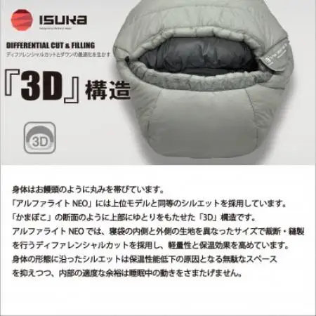 イスカ《シュラフ寝袋》アルファライト NEO 700 グレー アウトドア・キャンプ。【ISKOT】【1739523】