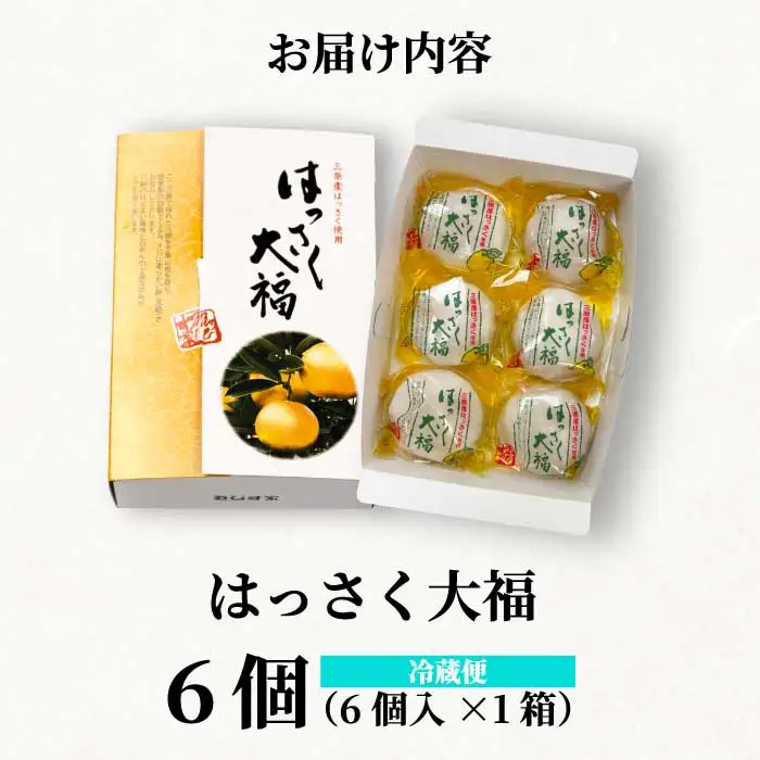 【先行受付】はっさく大福6個入 2026年11月頃～順次発送予定  ゑびす家 八朔 柑橘 求肥 スイーツ 和菓子 フルーツ 手土産 ギフト 021004
