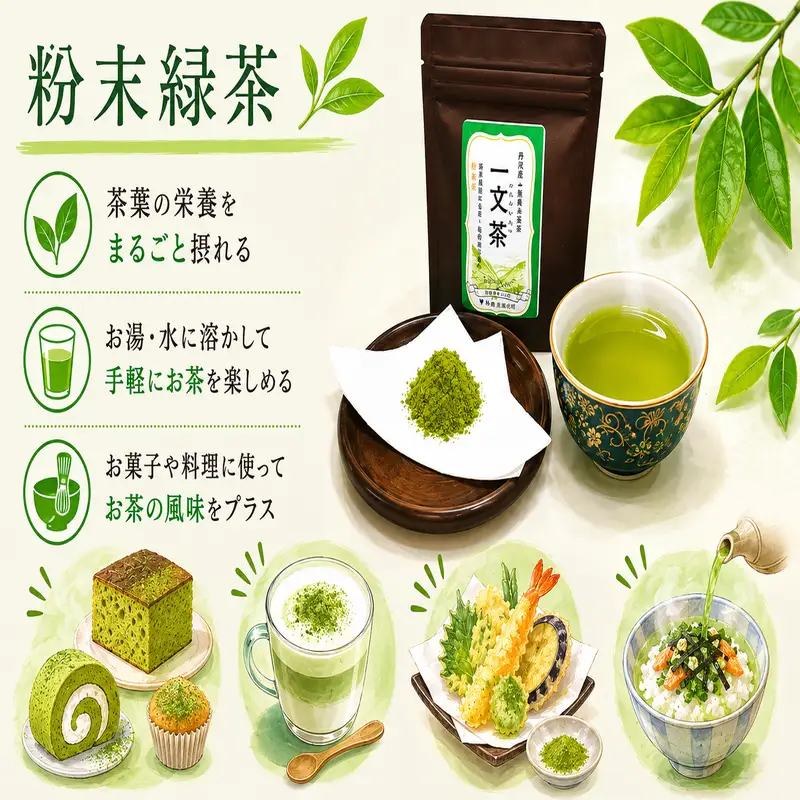 〈 新茶 〉 緑茶 40g × 3袋 粉末茶 【 一文茶 】