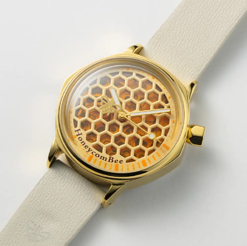 腕時計「ハニカムビー（HoneycomBee）」　クリーム