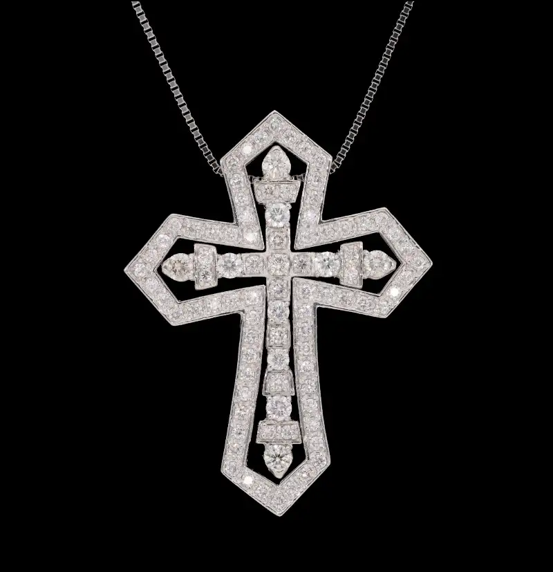 プラチナ900 クロスダイヤモンドネックレス 1.00ct EJ-111