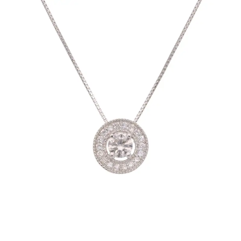 プラチナ900 ネックレス ダイヤモンド 中石 0.25ct up 脇石0.10ct EJ-112