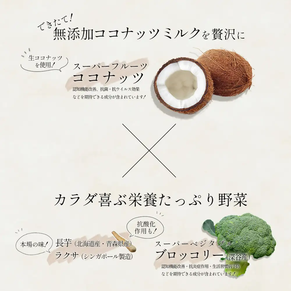 ココナッツスープセット（長芋・深谷ブロッコリー　各3個）　【11218-1018】