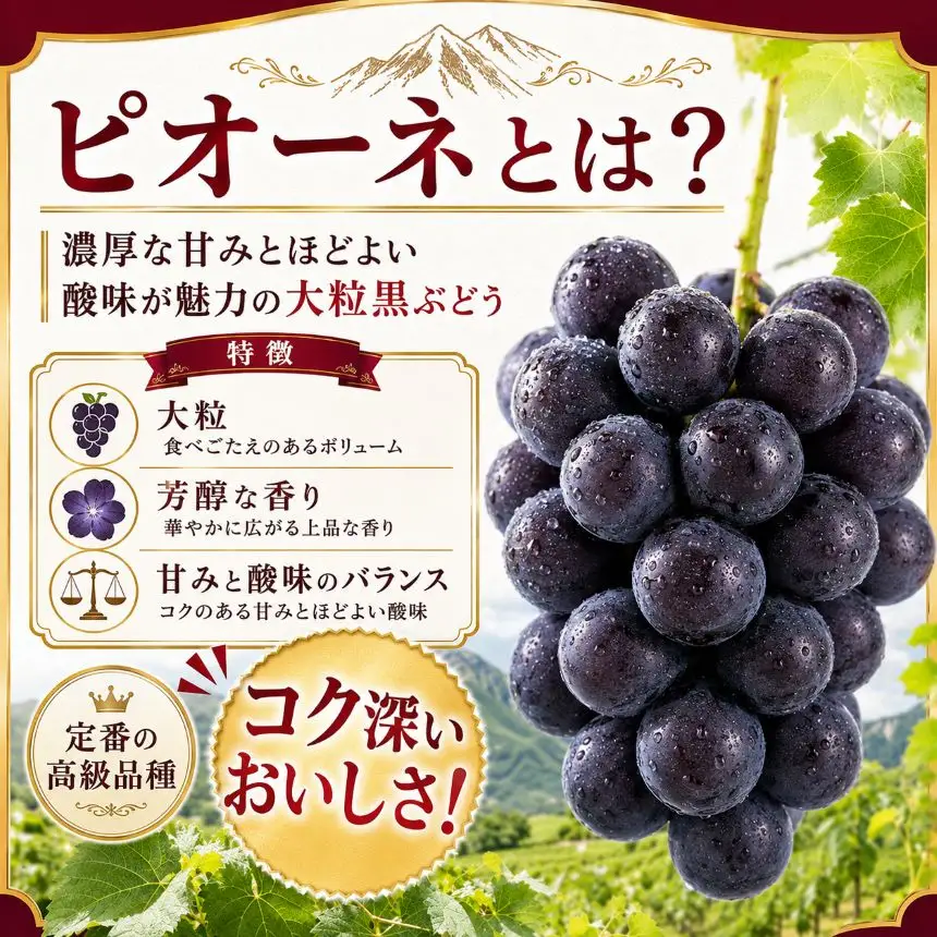 八ヶ岳西麓産 ピオーネ 2房（計1.2kg以上）【2026年10月上旬～発送】