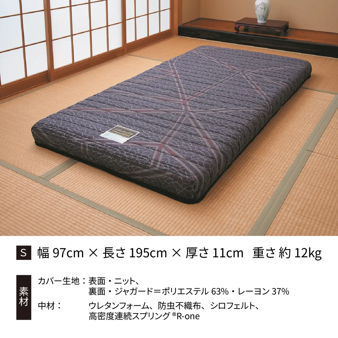 【France Bed/フランスベッド】快眠 眠活 高密度スプリング シングルマットレス［FD-100］ S サイズ シングル　(97×195×11cm) 約12kg